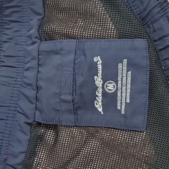 Eddie Bauer Men's Orange Red Floral W/ Drawstrings & Pockets Swim Trucks, M - Picture 6 of 6